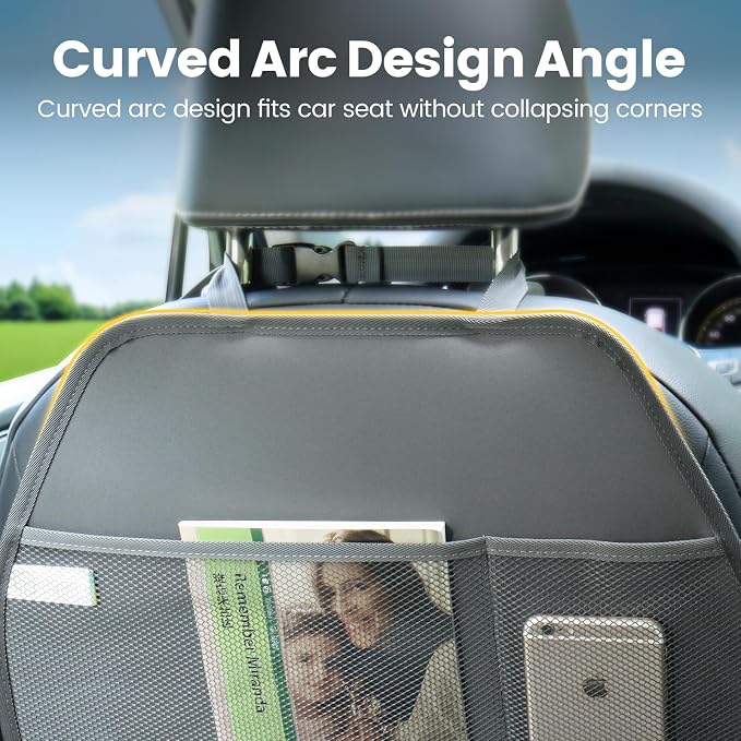 Viaviat Car Seat Protector Large Kick Mat 2 Pack Durable Water Resistant Auto Seat Back Covers with 2 Mesh Pockets Protection Against Dust Mud Scratches (Dark Gray, 2-Pack) - Image 5
