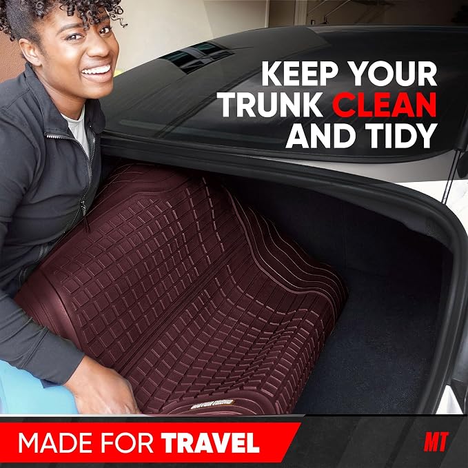 Motor Trend FlexTough Rear Cargo Mat – Heavy-Duty Trimmable Car Trunk Mat for Back of SUV, Universal Rear Cargo Liner for SUV, Flexible Trunk Liner, Automotive Floor Mats & Cargo Liners (Burgundy) - Image 7