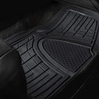 FH Group Premium Liners Tall Channel Trimmable All Weather Rubber Full Set Car Floor Mats (Black) w. Trimmable All-Season Cargo Liner (Black) - Universal Fit for Cars Trucks and SUVs - Image 2