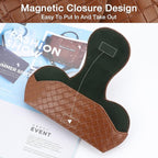 KINIVA Sunglasses Holder for Car Visor Leather Glasses Case with Clips for Car Visor Automotive Interior Visor Accessories Apply to All Car Models (09 Brown) - Image 7