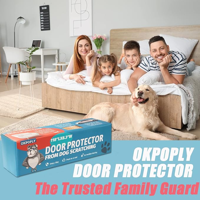 Door Protector from Dog Scratching, Clear Vinyl Dog Scratch Door Protector Heavy Duty Anti Claw Shield Guard for Wall Window Furniture - Image 6