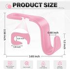 SINGARO 4 Pack Car Seat Headrest Hooks, Vehicle Back Seat Hanger Storage Organizer for Purse Handbag Backpack Coat Grocery, 360° Rotating Heavy Duty Holds 44lbs, Pink - Image 2