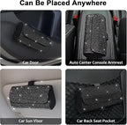 Accmor Bling Sunglasses Holder for Car Sun Visor, Sparkling Auto Glasses Clip Case Eyeglasses Protective Box, PU Leather Car Sunglass Storage Organizer for Truck, SUV, RV (Black Crystal) - Image 7