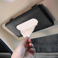 Car Tissue Holder, PU Leather Sun Visor Tissue Box (Black) | Wear-Resistant & Waterproof, Napkin & Mask Dispenser, Metal Memory Clips, Easy Refill, Fits Most Vehicles by Hbxdeco