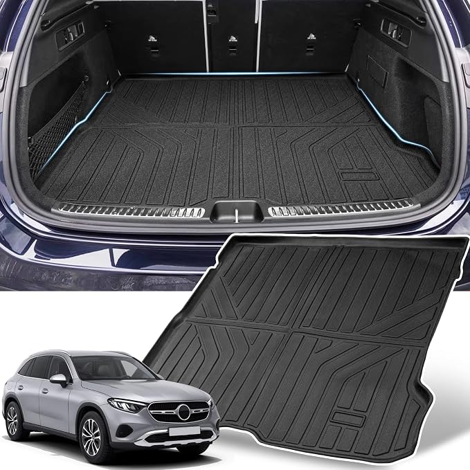 Sunsdrew Trunk Cargo Mat for 2023-2025 2026 Mercedes Benz GLC/GLC 300/GLC 43 AMG (Not for Coupe), Rear Trunk Cargo Liner All Weather Protection GLC Accessories TPE Rubber Raised Edge by SUNSDREW