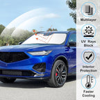 Windshield Sun Shade for 2014-2019 2020 Acura MDX Accessories | Full covered, Foldable & Durable, Block UV Rays, Reduce Heat, Easy to install, Keep Car Cooler - Image 2