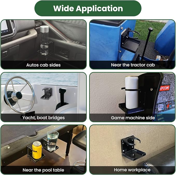 2pcs Wall Cup Holder, Boat Cup Holder, Diamond Embossed Texture | Folding Cup Holder for Boat, 2.36"-3.94'' Adjustable RV Cup Holder Fits Most Sizes of Cups Mugs Bottles, ABS, Black - Image 6