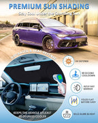 Windshield Sun Shade for Volkswagen VW Golf Mk8 2022 2023 2024 2025 2026 | Front Window Sunshade Accessories Sun Protector Foldable Windshield Shield Cover Blocks Sun UV Rays - Image 2