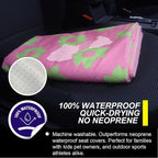 Back Seat Cover for Car Trucks Van SUV Jeep,Waterproof Rear Bench Towel Seat Covers for Dogs and Kids,Automotive Backseat Protector (Flower and Pink) - Image 3