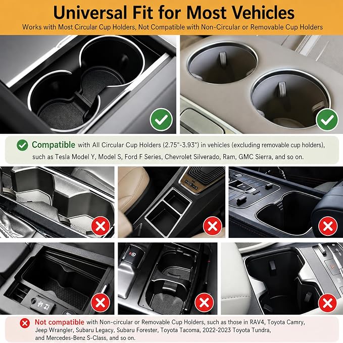 Wisamic Car Table Tray & Car Desk for Laptop - 360° Wooden Cup Holder Table | 360° Rotation Drive Thru Car Food Tray, Height-Adjustable Car Laptop Desk Mount, Fits for Tesla Model Y/3/S and Most Vehicles - Image 5