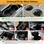 Wisamic Car Table Tray & Car Desk for Laptop - 360° Wooden Cup Holder Table | 360° Rotation Drive Thru Car Food Tray, Height-Adjustable Car Laptop Desk Mount, Fits for Tesla Model Y/3/S and Most Vehicles - Image 5