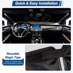 Car Windshield Sun Shade UV Reflector Foldable Front Window SUV | Blocks 98% UV Rays,Keep Interior Cool,Universal Fits Hatchback,Truck,MPV,Storage bag,57"L x 31.5"W,Car Summer Accessories - Image 5
