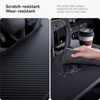 YONZEE 2-in-1 Car Steering Wheel Desk Tray & Car Seat Gap Filler Organizer – Foldable Carbon Fiber Look Table for Laptop, Eating Food, Writing – for Standard Round Steering Wheels - Image 8