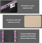 Stacool Upgraded Car Center Console Cover with Rhinestones,Microfiber Leather Car Armrest Cover Cushion with 2 Storage Bags,Universal Cars Armrest Storage Box as Cars Interior Accessories - Image 3