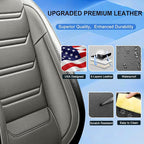Fit Accent Seat Covers Custom Fit for Hyundai Accent 2006-2026, Front Pair | Premium Leather Full Coverage Protectors, Waterproof, Breathable, Scratch Resistant, Easy Wipe, Airbag Compatible, Black+Gray - Image 5
