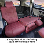 Lolcar CRV Seat Covers Custom Fit for Honda CRV 2017 2018 2019 2020 2021 2022,Leather Car Seat Cover Full Set for Trucks SUV,Waterproof Car Seat Cushion,Faux Leather (Burgundy) - Image 5