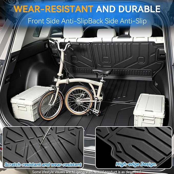 GYGY Cargo Mat Trunk Liner with Backrest Mats Fit for 2026 Toyota RAV4 PHEV (Integrated One-Piece Design, Not for Gas/HEV), All Weather Waterproof TPE Rear Cargo Tray - Image 6