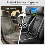 Fit Tundra Car Seat Covers Compatible with Toyota Tundra 2007-2025 2026 - Waterproof Breathable Leather Seat Cushions Protector,Airbag Compatible,Only 2 Front seat Covers(Whiteline) - Image 4