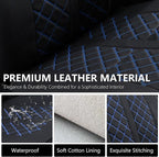 Truckiipa Seat Covers for Tacoma Full Set Leather Truck Seat Covers Waterproof Car Seat Cover Cushion Custom Fit for 2005-2015 Toyota Tacoma Double Crew Cab, Full Set, Black&Blue - Image 5