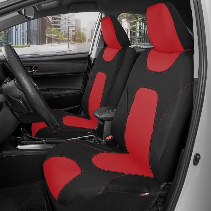 Motor Trend AquaShield Waterproof Front Seat Covers, Red Seat Covers for Cars – Neoprene Front Car Seats Cover, SUV Seat Covers Protector - Car Interior Cover for Auto, Trucks, & Dog Owners - Image 3
