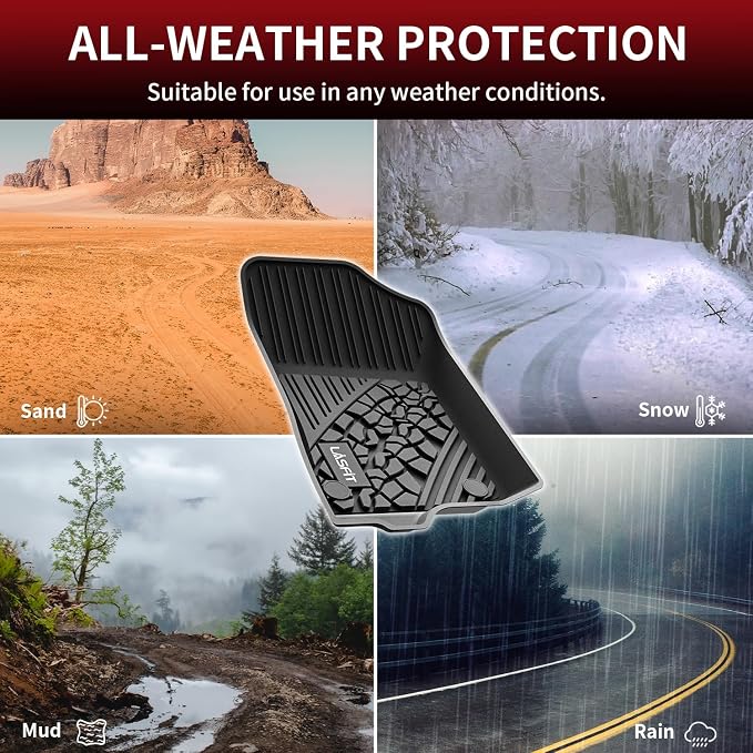 LASFIT Floor Mats for Jeep Wrangler JL 2018-2025 2026 Unlimited 4 Doors | Gas/MHEV Type, Not Fit for JK or PHEV, All Weather, TPE, Custom Fit, Car Mats, Floor Liners, 1st & 2nd Row - Image 6