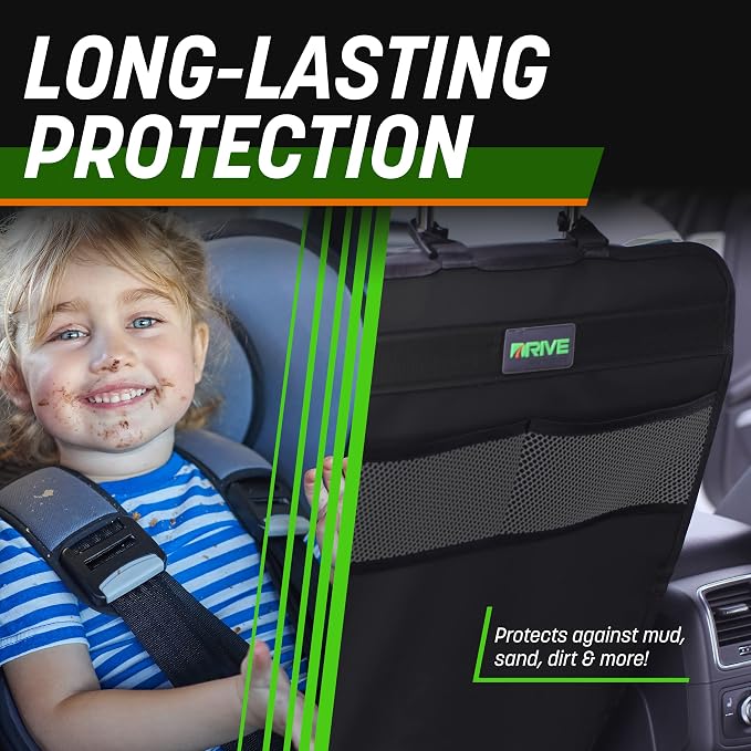 DRIVE AUTO PRODUCTS - 2 Pack Car Seat Back Protectors, Reversible Kick Mats - Gray - Image 6