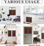 RYB HOME Cafe Blackout Curtains 24 inch Length for RV Camper Kitchen Window | Temperature Regulating,Light UV Blocking,Privacy Protection,Short Small Half Window Tiers,W42 x L24,Chocolate Brown,2 Panels - Image 6