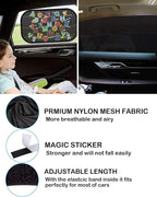 Tevlaphee Car Window Shades, 2 Pack Car Sunshade for Kids Breathable Universal Sun Visor Car Net for Baby with Certified UV for Side Window, Spandex Mesh Material Protect Privacy for Family (L) - Image 4
