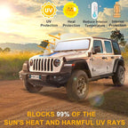 Premium Windshield Sun Shade for 2018-2026 Jeep Wrangler JL JLU & 2020-2026 Jeep Gladiator, Reflective 310T Material Front Window Sun Visor Blocks UV Rays Foldable Sunshade with Storage Pouch - Image 3