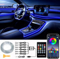 DEHERANE Interior Car LED Strip Lights, APP& RF Remote Control | 6 in 1 Car Ambient Lighting Kit with 315 inches Integrated Fiber Optic, 16 Million Colors Car LED Lights, Sync to Music by DEHERANE