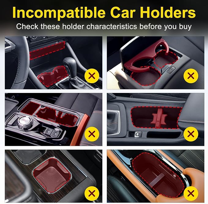Cup Holder Expander (Adjustable Holder & Base, Auto-Fit Hold, One Button Open), Car Cup Holder Expander for Yeti, Hydro Flask, Nalgene, Owala, Bottles in 2.6"- 4.8" (Black, 2 Pack) - Image 2