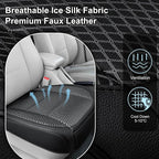 1 Pack Black Ventilated Bottom Car Seat Cover | 3D Air Mesh, PU Leather, Breathable, Front, with Storage pocket, Universal Fit for Car Truck SUV, Easy to Install - Image 3