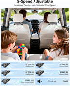 Rechargeable Car Seatback Fan with Aromatherapy, 5-Speed LED Display | Detachable portable design with hidden stand, safe cooling for kids, fits headrest posts spaced 4.7–7.4 inch - Image 6