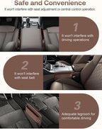 Premium Leather Car Seat Gap Filler Organizer (0.2”-1.2" Gaps), Clever Gifts for Car SUV Truck Owners (Brown, 2 Pack) - Image 9