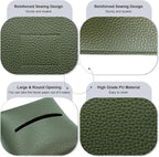 Tissue Box Cover 5X5X5'' PU Leather Tissue Holder Square Tissue Cube Box Organizer for Bathroom Vanity Countertop, Car, Night Stands, Office, Home, Kitchen (2Pack, Dark Green) - Image 3