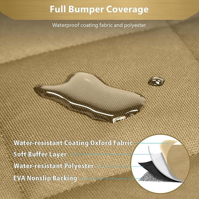 F-color SUV Cargo Liner for Dogs - Trunk Cover with Bumper Flap Protector | Waterproof Pet Cargo Cover with Side Flaps, Non-Slip Trunk Mat, Rear Dog Car Seat Cover Prevents Scratches Pet Hair Mud Dirt - Image 6