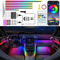 Jushope Interior Car LED Strip Lights with Dream Color, Ambient Lighting | Wireless APP and RF Remote Control Dynamic Chasing Music Sync LED Lights for Car Decoration, Car Charger or Hardwire DC 12V by Jushope