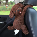 Elephant Tissue Box Cover Plush Tissue Box Holder for Car, Home, Decorative Holder/Organizer for Bathroom Vanity Countertop, Nightstands, Office Desk-Dog by seemehappy