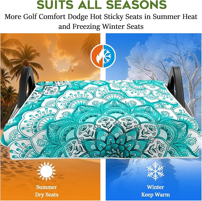 Golf Cart Seat Covers Club Car Golf Cart Accessories for Men Women Golf Carts Seat Towel Blanket 2-Seat Golf Cart Decorations - Image 5