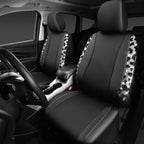 CAR PASS Cow Diamond Leather Bling Car Seat Covers Universal, Faux Shining Rhinestones Two Front only, Fit 95% Automotive Glitter Crystal Sparkle Strips for Cute Women Girl, 2PCS Cow Silver Diamond - Image 7