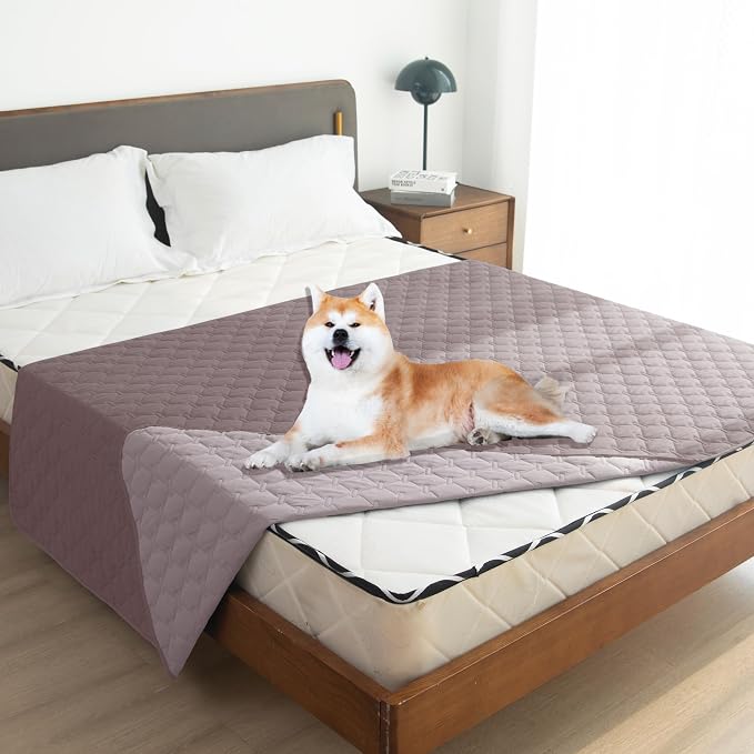 gogobunny 100% Double Sided Waterproof Dog Blanket Soft Pet Bed Cover Reversible Protect Furniture Couch Sofa Car for Puppy Large Dog Cat (Dark Sea Fog/Light Sea Fog, 82x120 Inch (Pack of 1)) - Image 3
