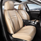 Coverado Car Seat Cover, Cover for Cars Full Seat, Premium Leather, Universal Fit Waterproof Seat Protectors, Car Seat Cushion Non-Slip for Most Cars-Beige - Image 8