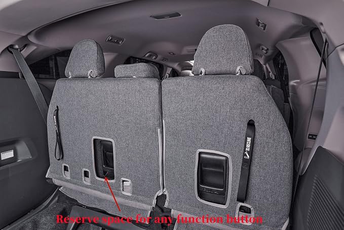 Car Seat Covers Custom Fit for 2021-2026 Toyota Sienna LE,XLE (8-Seater) Van,2nd Row Bench w/Removable Middle Seat,Breathable UV-Resistant Polyester Seat Protector (Full Set,Gray) - Image 6