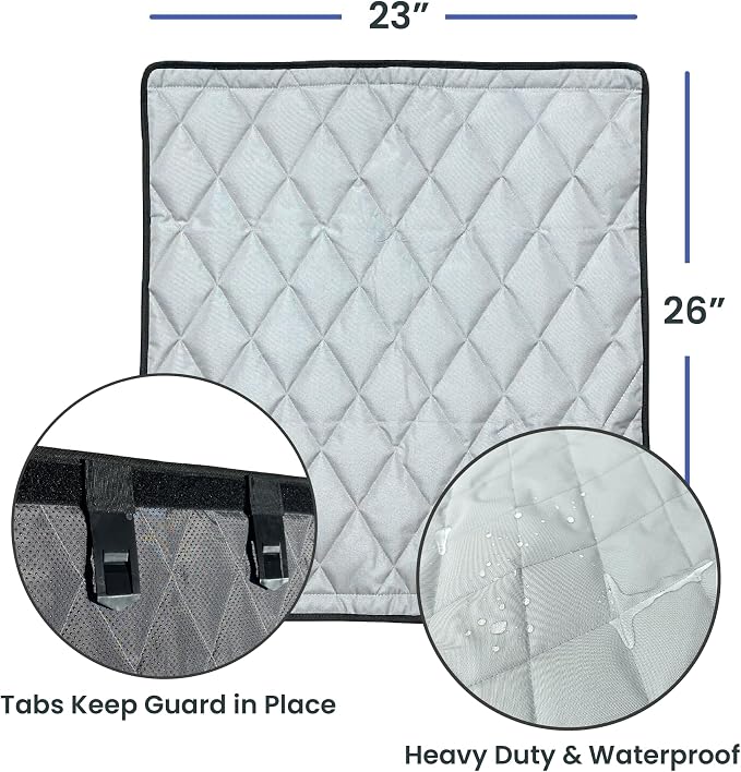 4Knines Heavy-Duty Car Door Protector for Dogs, Waterproof Large Black | 24"W x 20"L; set of two door guards with top and bottom attachment points for secure fit; installs in 60 seconds. - Image 3