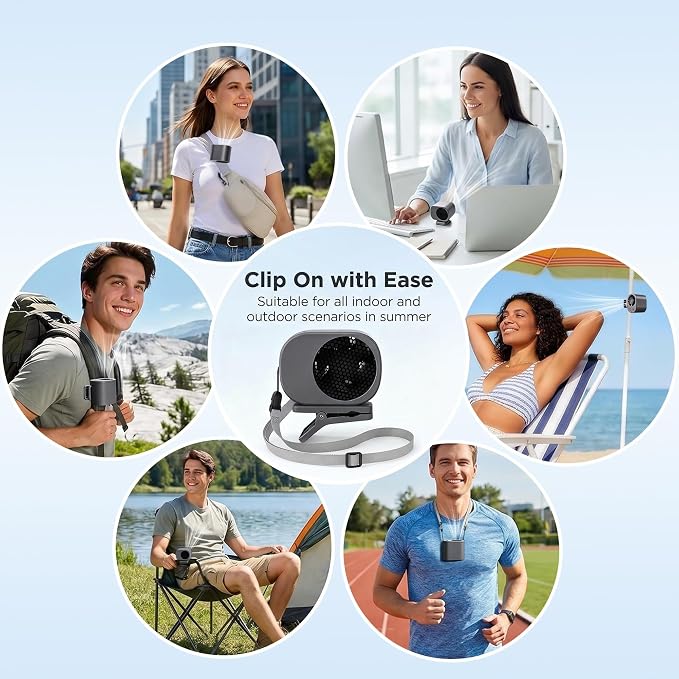 Car Clip On Fan,Portable Cooling Fan for Car with LED Display,360° Rotating Mini Fan,199 Speed Settings,USB Rechargeable 1500mAh Backseat Fan for Cars Without AC, Stroller,Office, Camping - Image 8