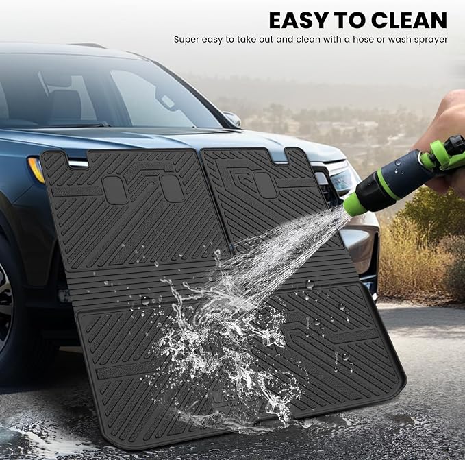 LASFIT All Weather Cargo Mats for Honda Pilot 2016-2022 | Full Surround TPE Mats, Tall Walls, 3D Custom Fit, Non-Slip, Easy Clean, Tool-Free Install, Vehicle-Specific Accessories - Image 6