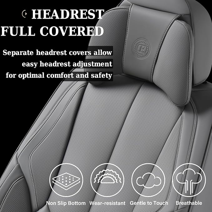 Coverado Car Seat Covers, Seat Covers for Cars, Waterproof Leather Auto Seat Protectors, Leather Car Seat Cushion, Car Interiors Accessories Universal Fit for Most Cars - Image 6