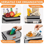 Vankor Car Trash Can with Lid Leak Proof Car Accessories for Women | 2.2 Gallon Cute Hanging Car Trash Bin for Men Car Truck Vehicle Sedan SUV Interior Automotive Garbage Cans, Stripe - Image 6