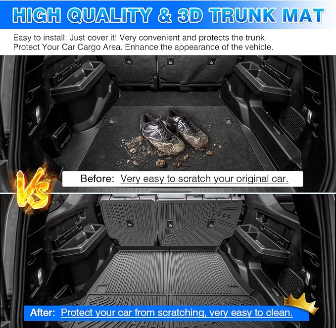 4Runner Cargo Liner - Trunk Mat for Toyota 4Runner 2025 2026 (Only fit for Gas 5 Seater) (Not for Hybrid EV & i-Force MAX), All Weather Cargo Mat for 4Runner Accessories,Car Accessories - Image 6