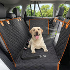Dog Car Seat Cover, 600D Heavy Dute Car Seat Cover for Dogs Pets, 100% Waterproof Anti-Scratch Nonslip Dog Hammock for Cars, Seat Covers Protector with Seatbelt for Sedan SUV Truck XL Orange&Black by Victoper